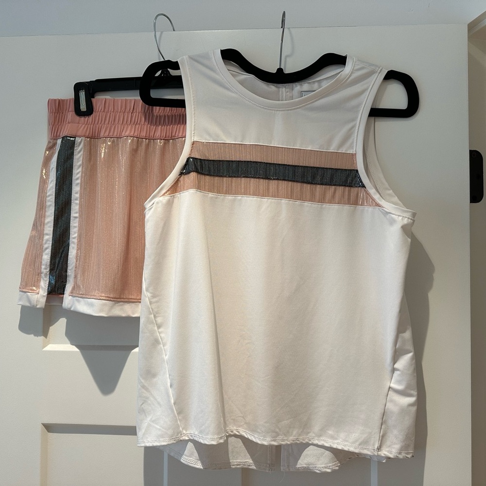 Pickleball or Tennis. Lucky in Love. Top and skirt set.
